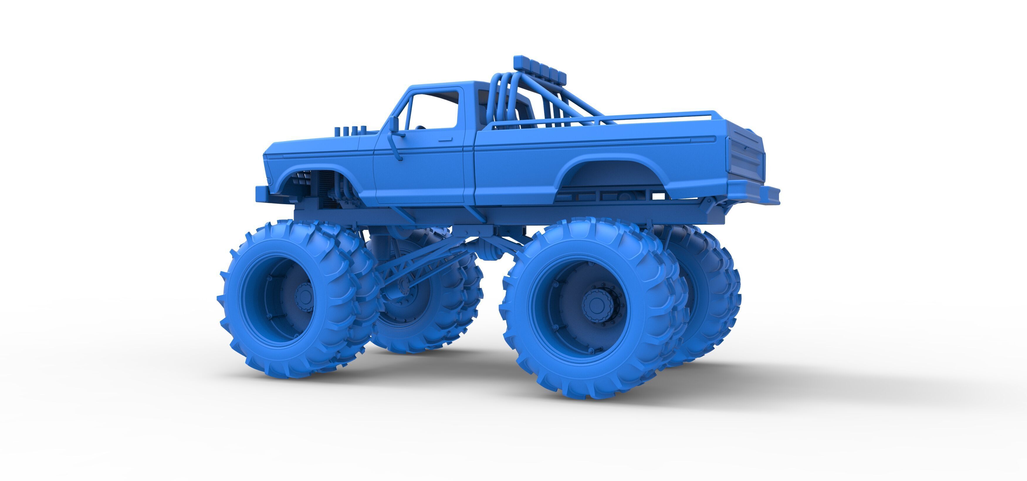 Vintage Monster Truck with double wheels Scale 1 to 25 3D print model_35