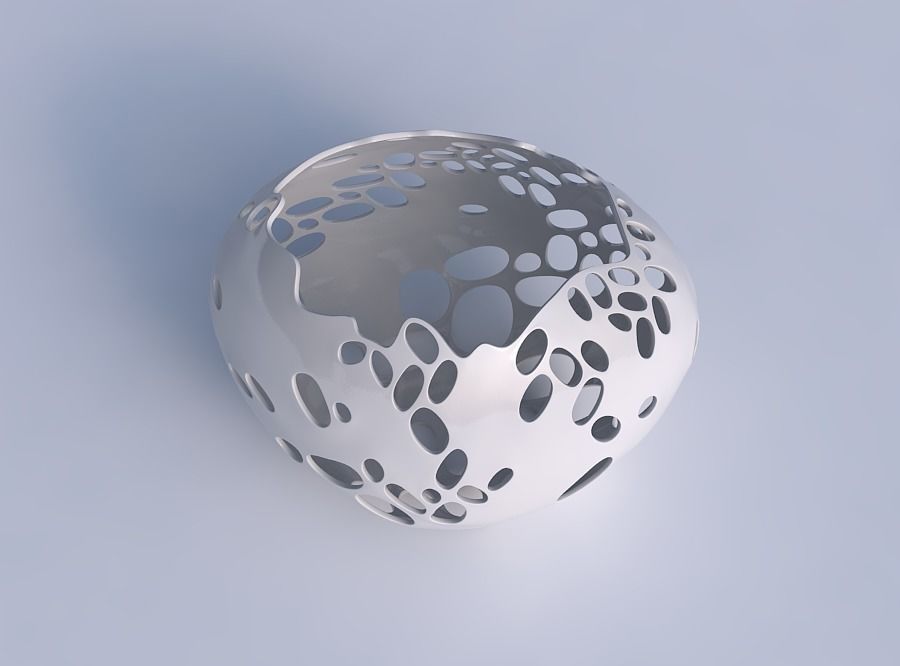 Bowl compressed 2 with bubbles holes 3D print model_1