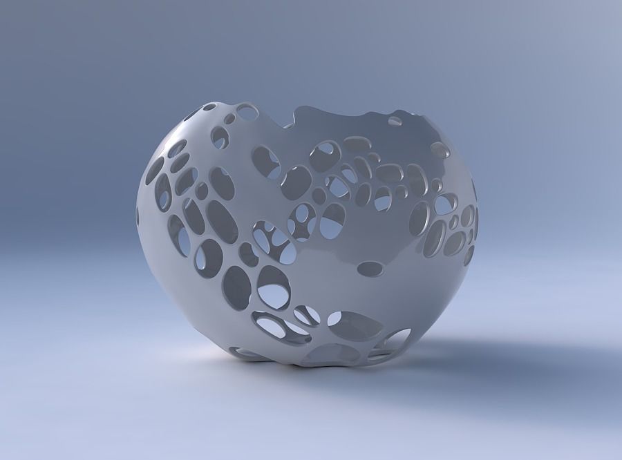 Bowl compressed 2 with bubbles holes 3D print model_4