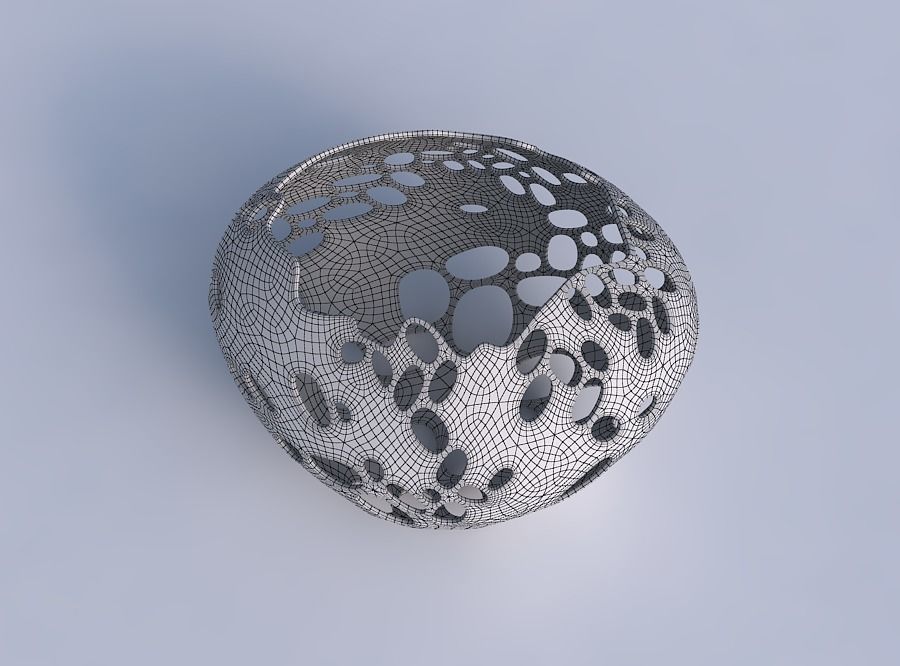 Bowl compressed 2 with bubbles holes 3D print model_6