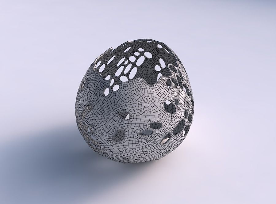 Bowl compressed 2 with bubbles holes 3D print model_5