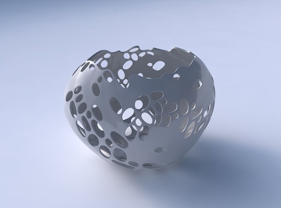 Bowl compressed 2 with bubbles holes 3D print model_3