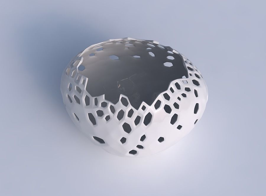 Bowl compressed 2 with smooth crystal skin with holes 3D print model_1