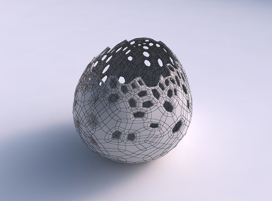 Bowl compressed 2 with smooth crystal skin with holes 3D print model_5