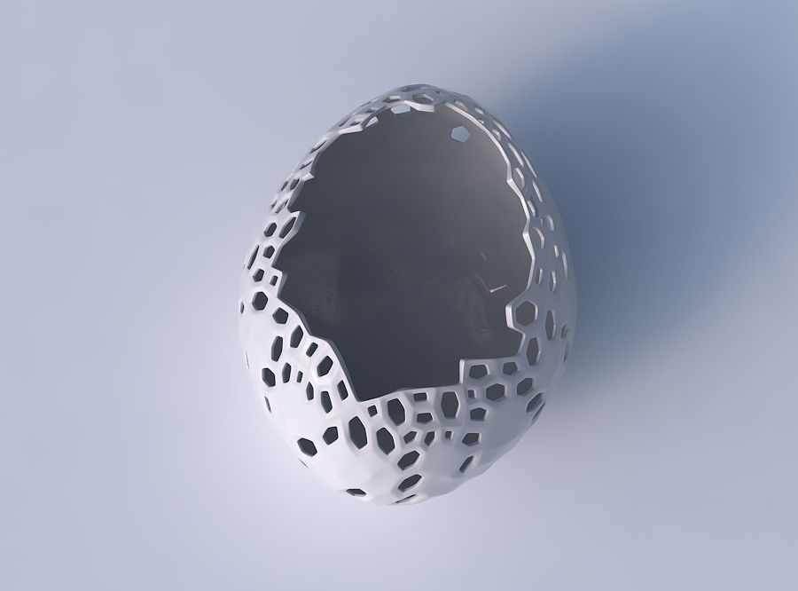 Bowl compressed 2 with smooth crystal skin with holes 3D print model_2