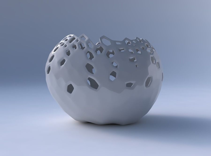 Bowl compressed 2 with smooth crystal skin with holes 3D print model_4
