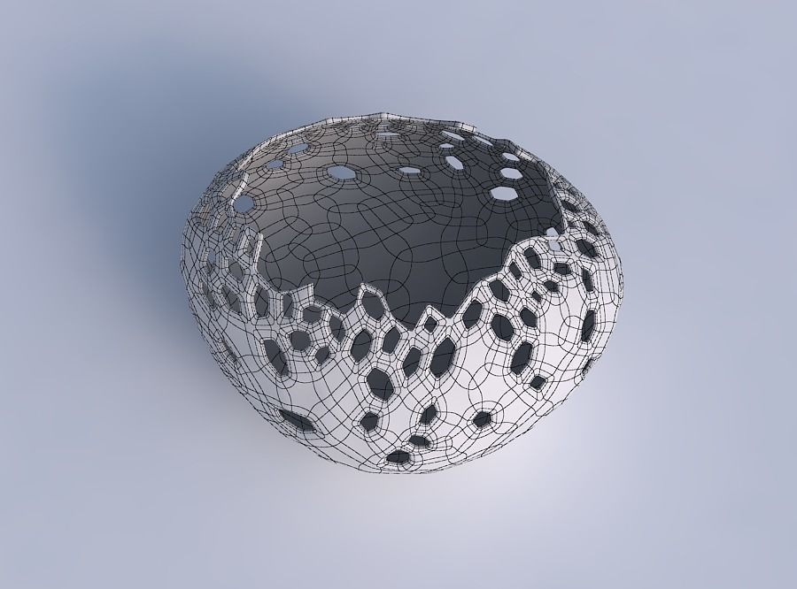 Bowl compressed 2 with smooth crystal skin with holes 3D print model_6