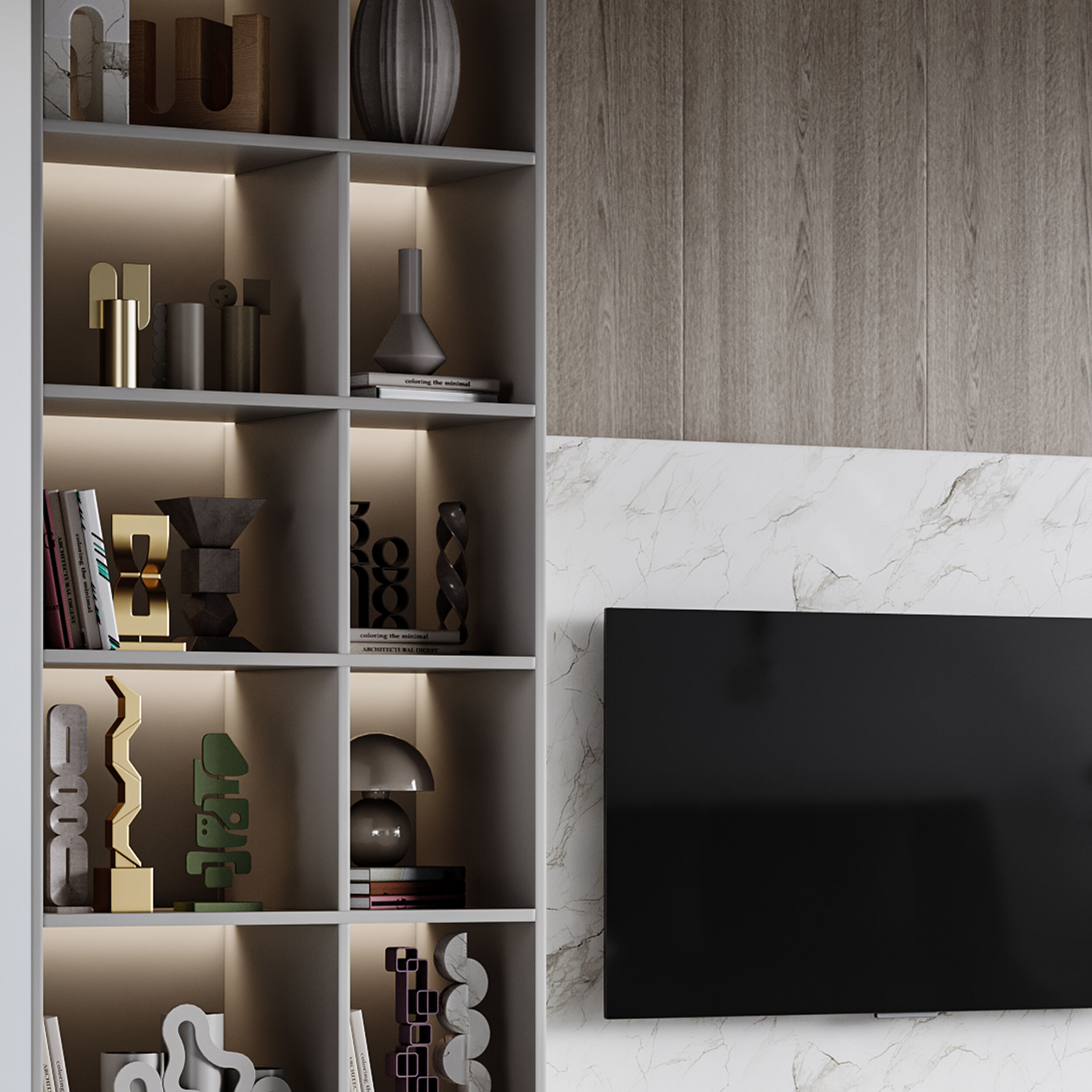 Modern TV Wall 039 3D model_5