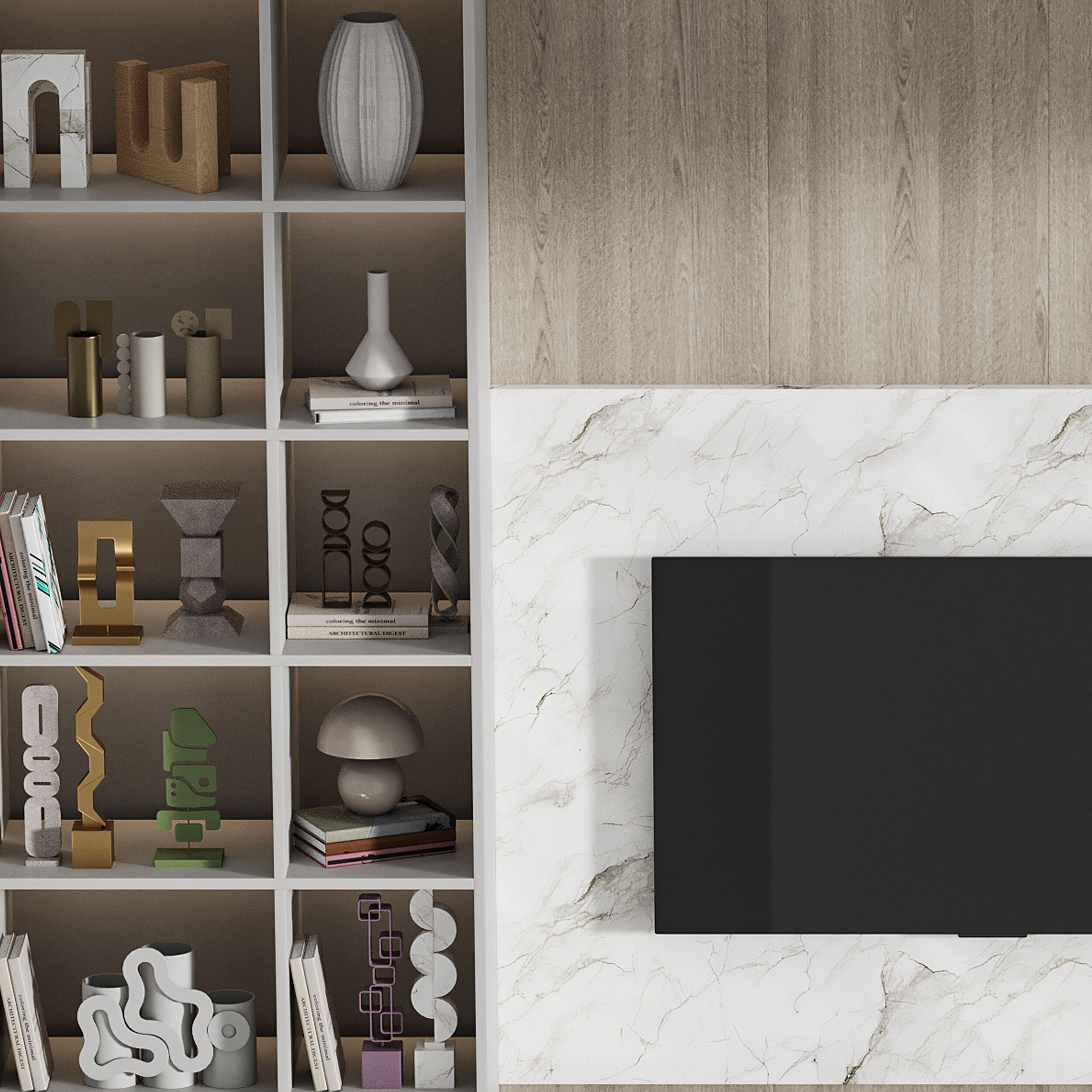 Modern TV Wall 039 3D model_10