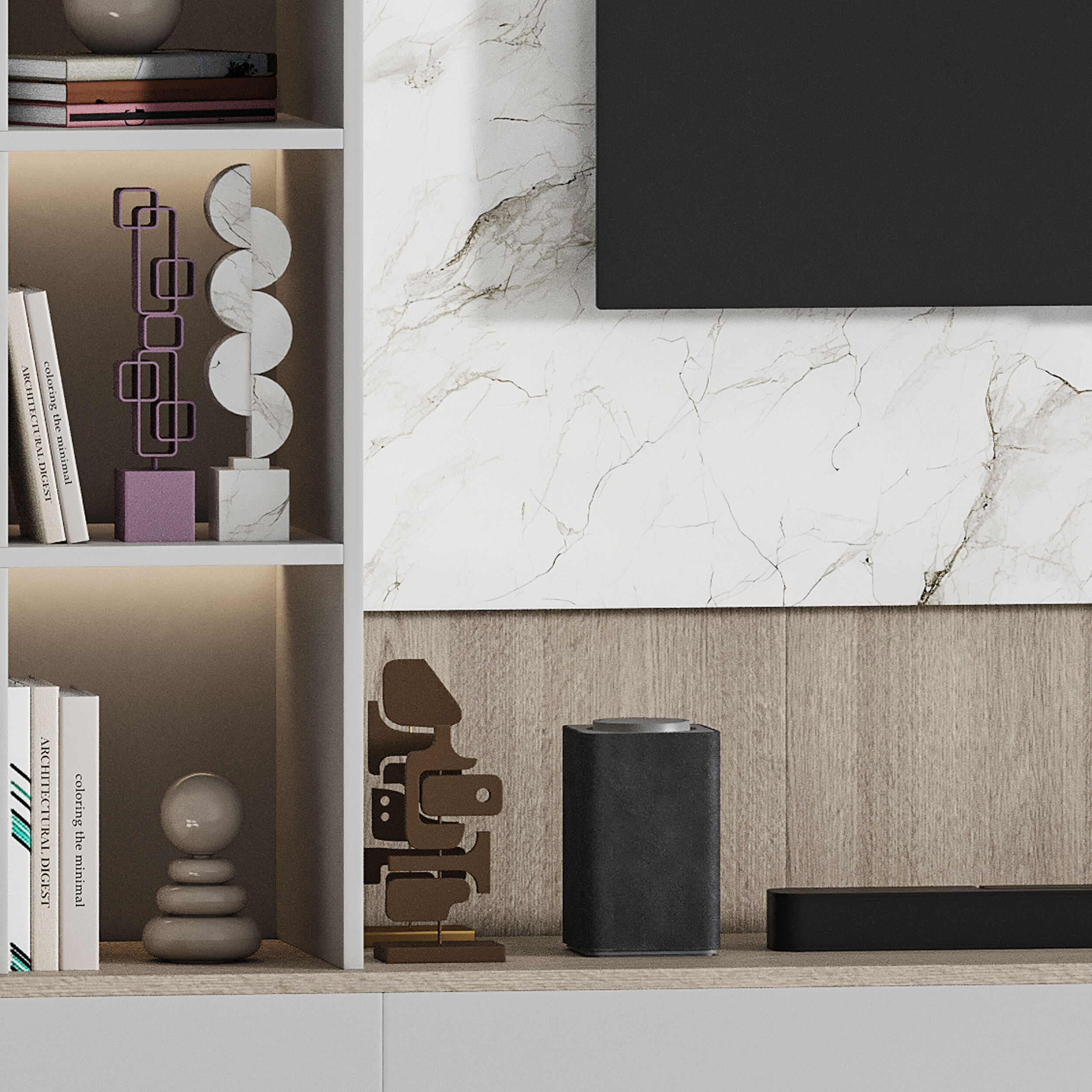 Modern TV Wall 039 3D model_12