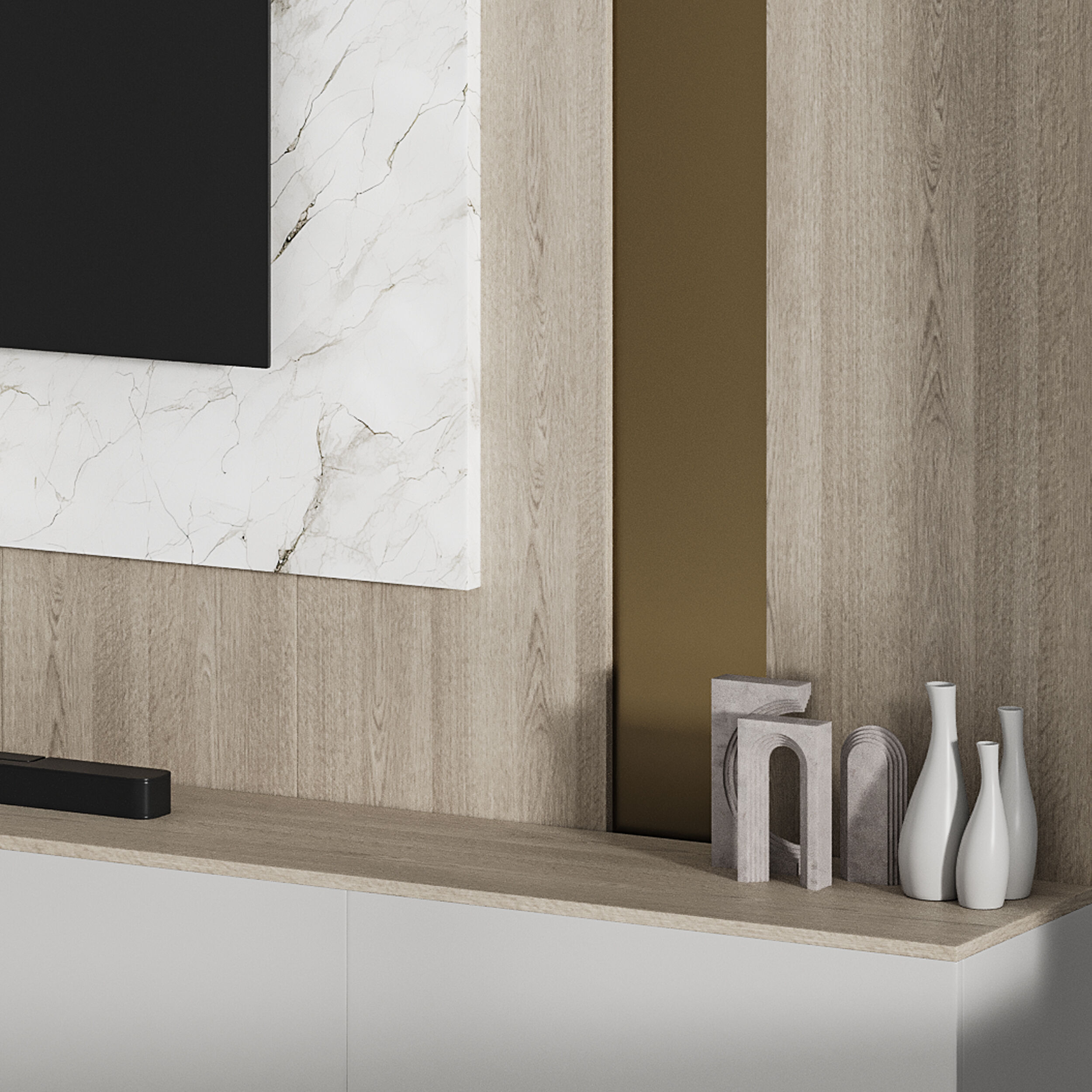 Modern TV Wall 039 3D model_11
