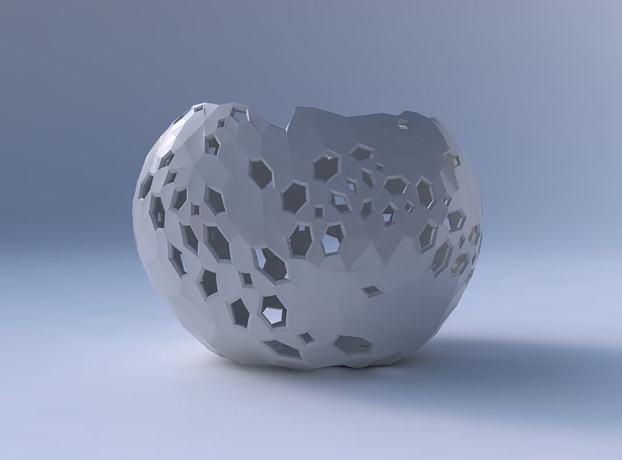 Bowl compressed 2 with crystal skin with holes 3D print model_4