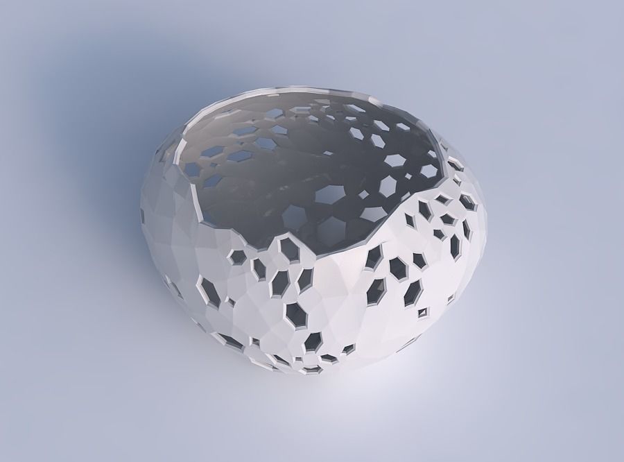 Bowl compressed 2 with crystal skin with holes 3D print model_1