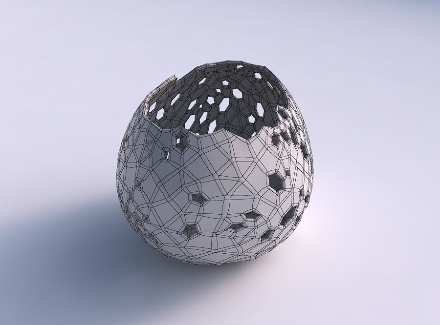 Bowl compressed 2 with crystal skin with holes 3D print model_5