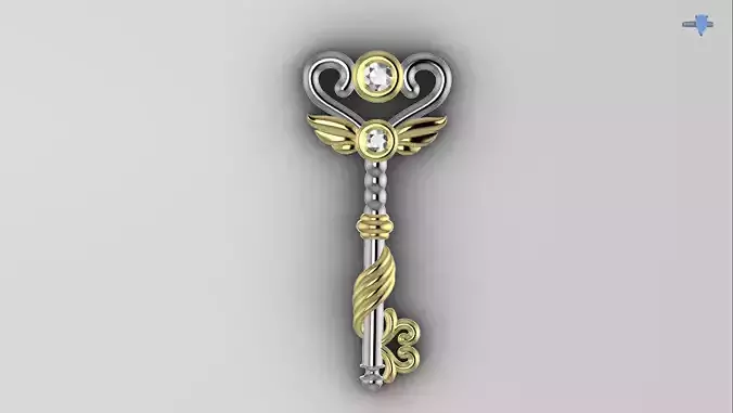 Diamond key 3D print model