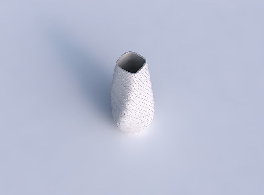 Bottom wide vase helix with twisted grid plates 3D print model_1