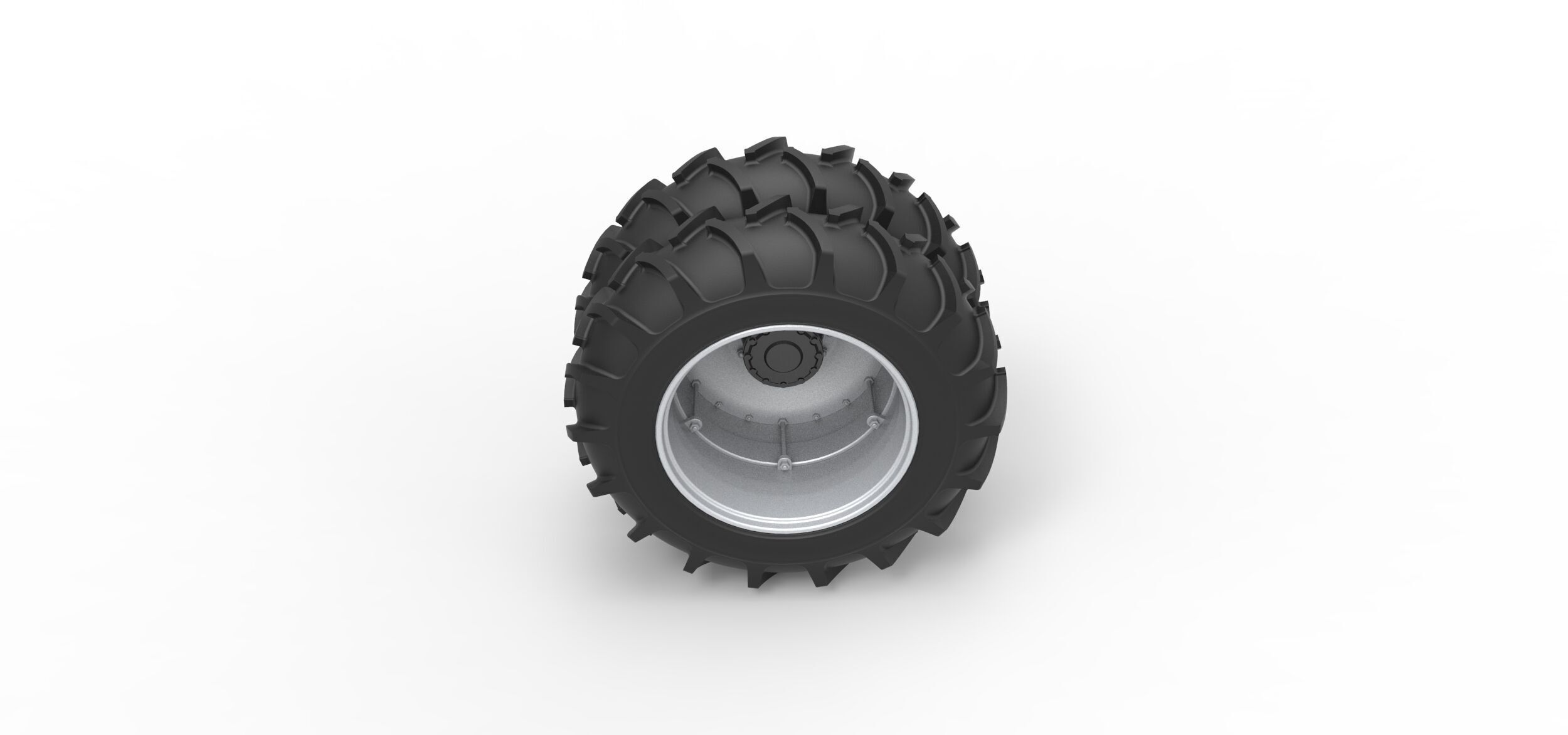 Double Wheel of Vintage Monster truck Scale 1 to 25 3D print model_5