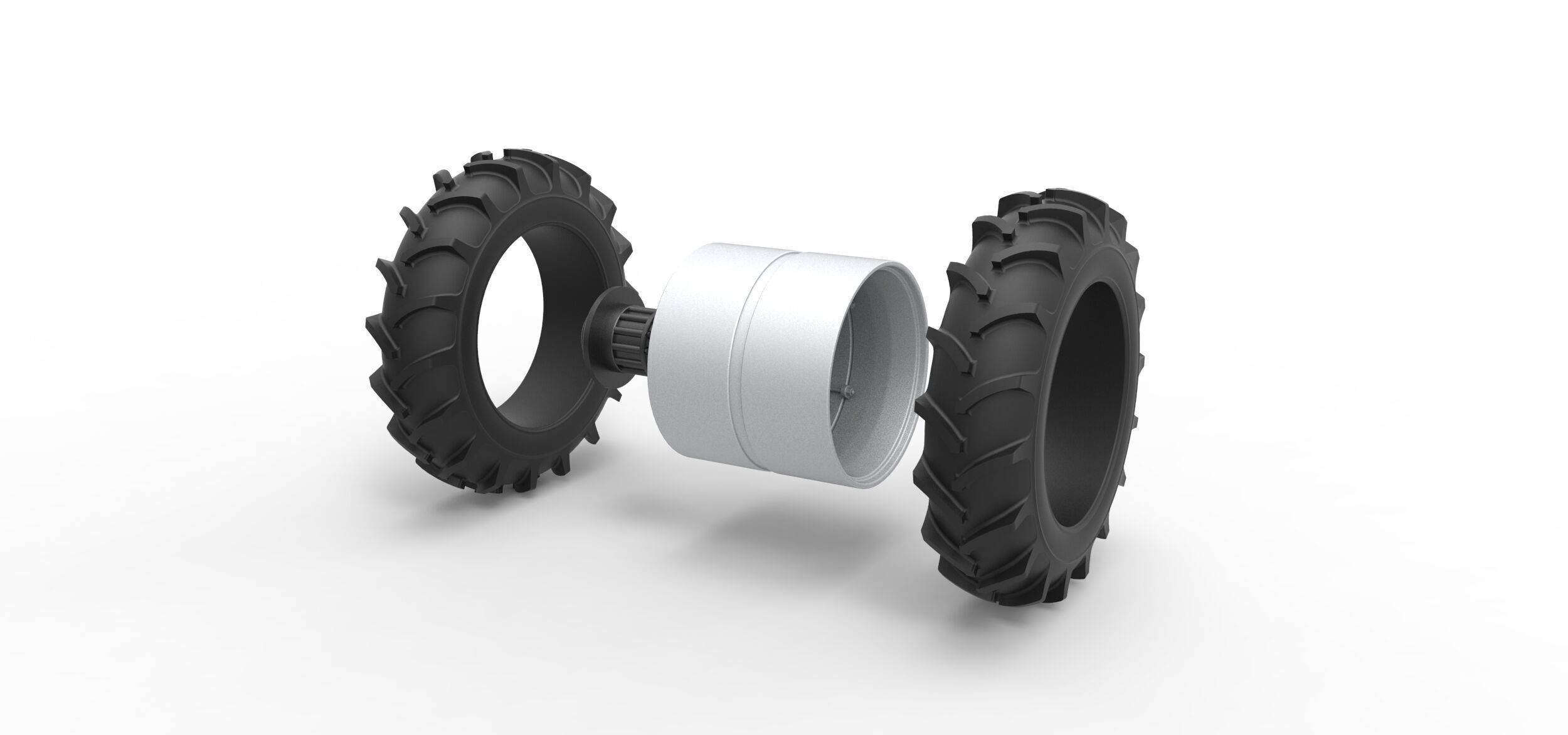 Double Wheel of Vintage Monster truck Scale 1 to 25 3D print model_9