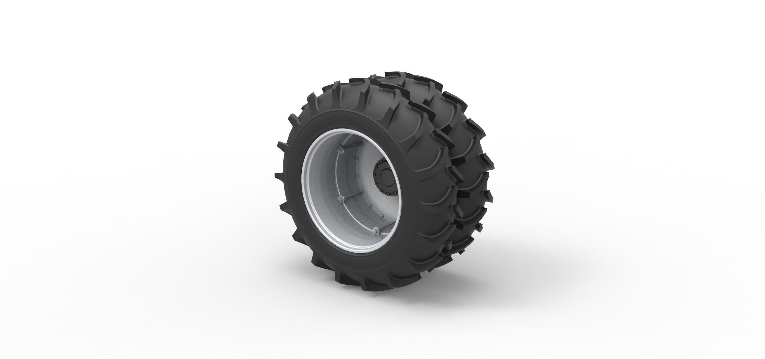 Double Wheel of Vintage Monster truck Scale 1 to 25 3D print model_6