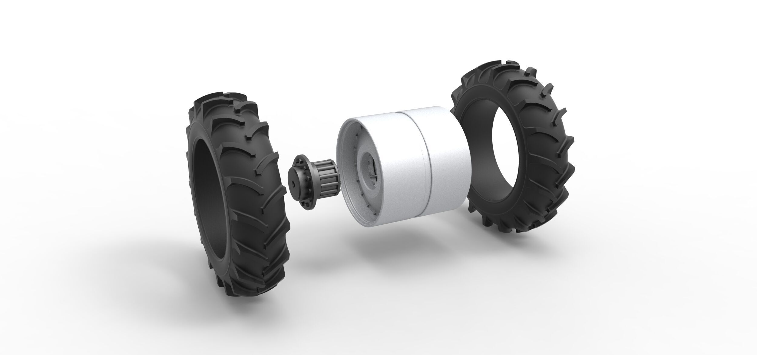 Double Wheel of Vintage Monster truck Scale 1 to 25 3D print model_10