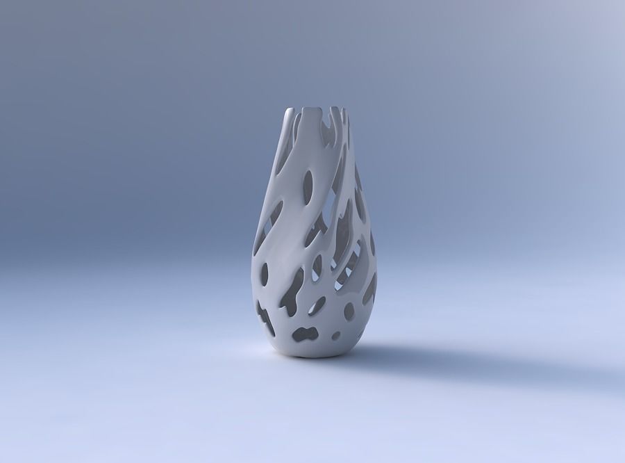 Bottom wide vase helix with smooth cuts 3D print model_4