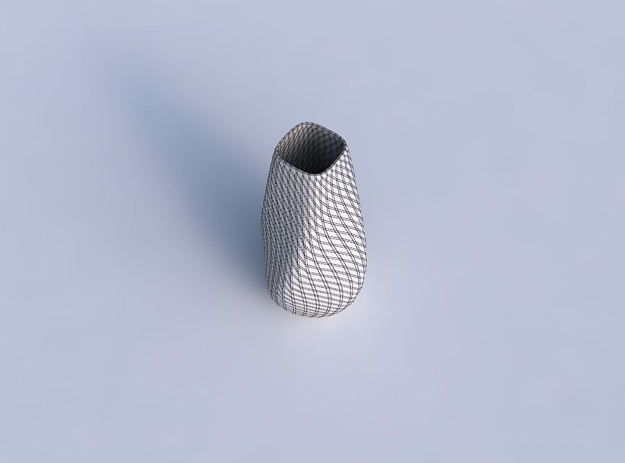 Bottom wide vase helix with twisted diagonal grid pattern 3D print model_6