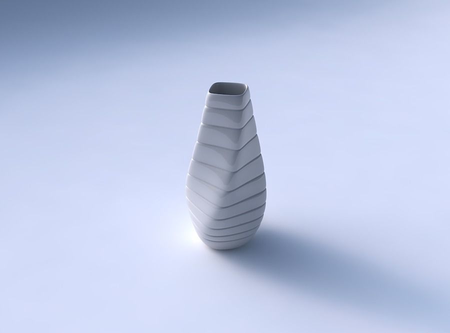 Bottom wide vase helix with smooth horizontal dents 3D print model_3