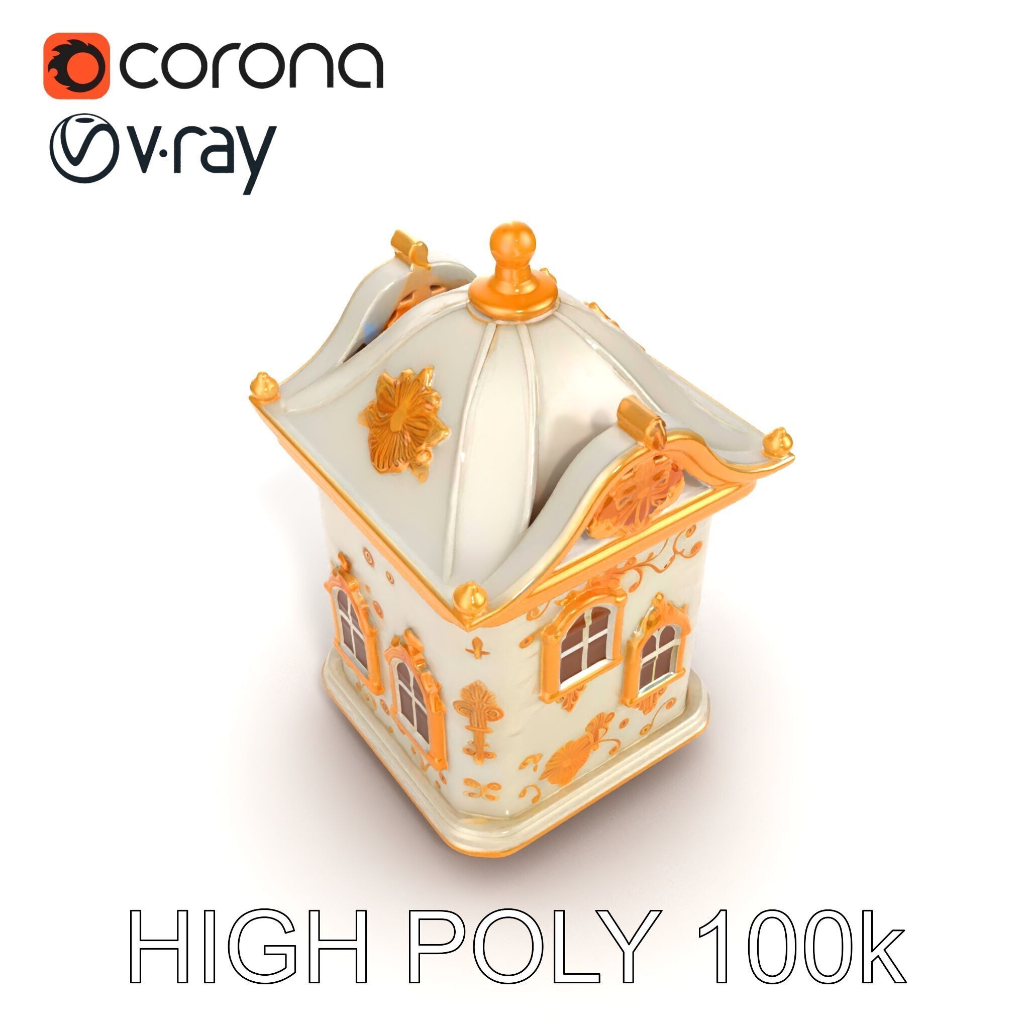 Italian Candle House Luxurious Design model pack Low-poly 3D model_29