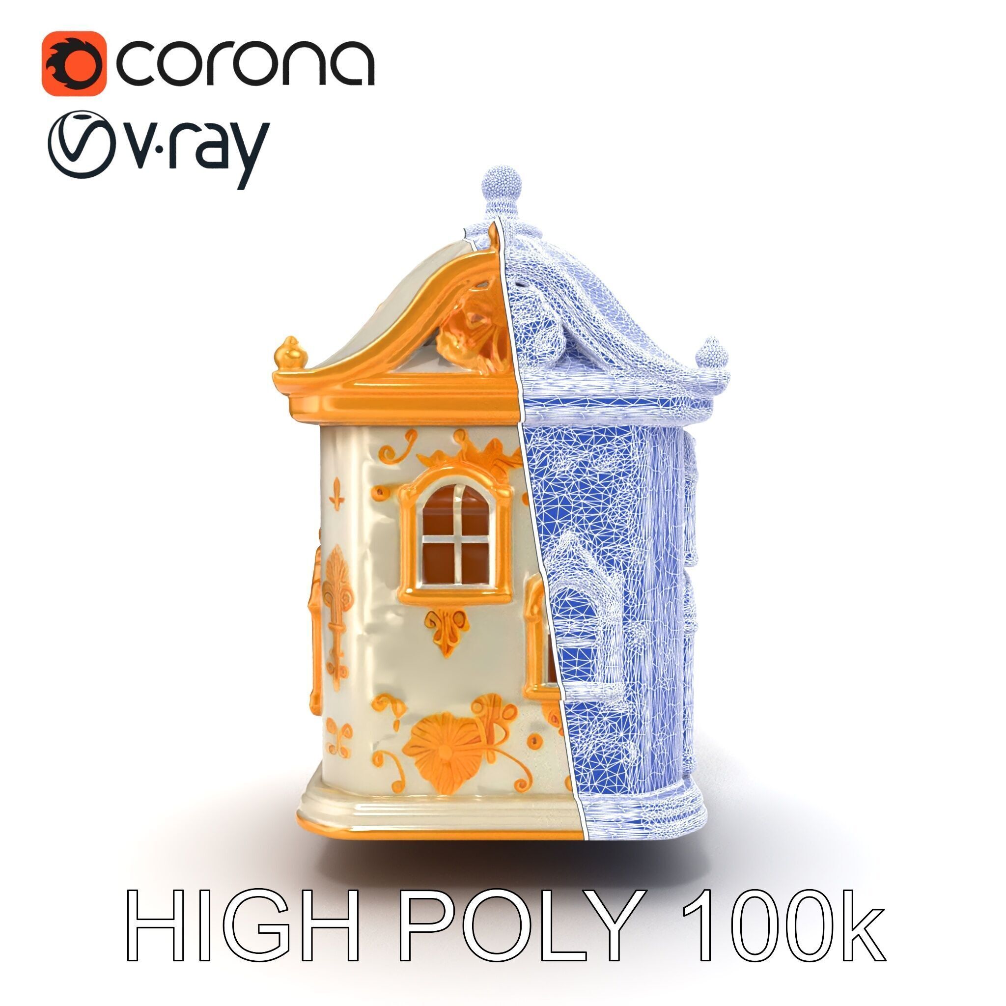 Italian Candle House Luxurious Design model pack Low-poly 3D model_27