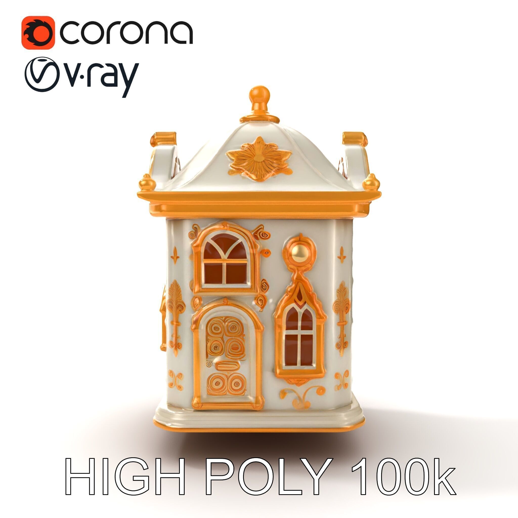 Italian Candle House Luxurious Design model pack Low-poly 3D model_16