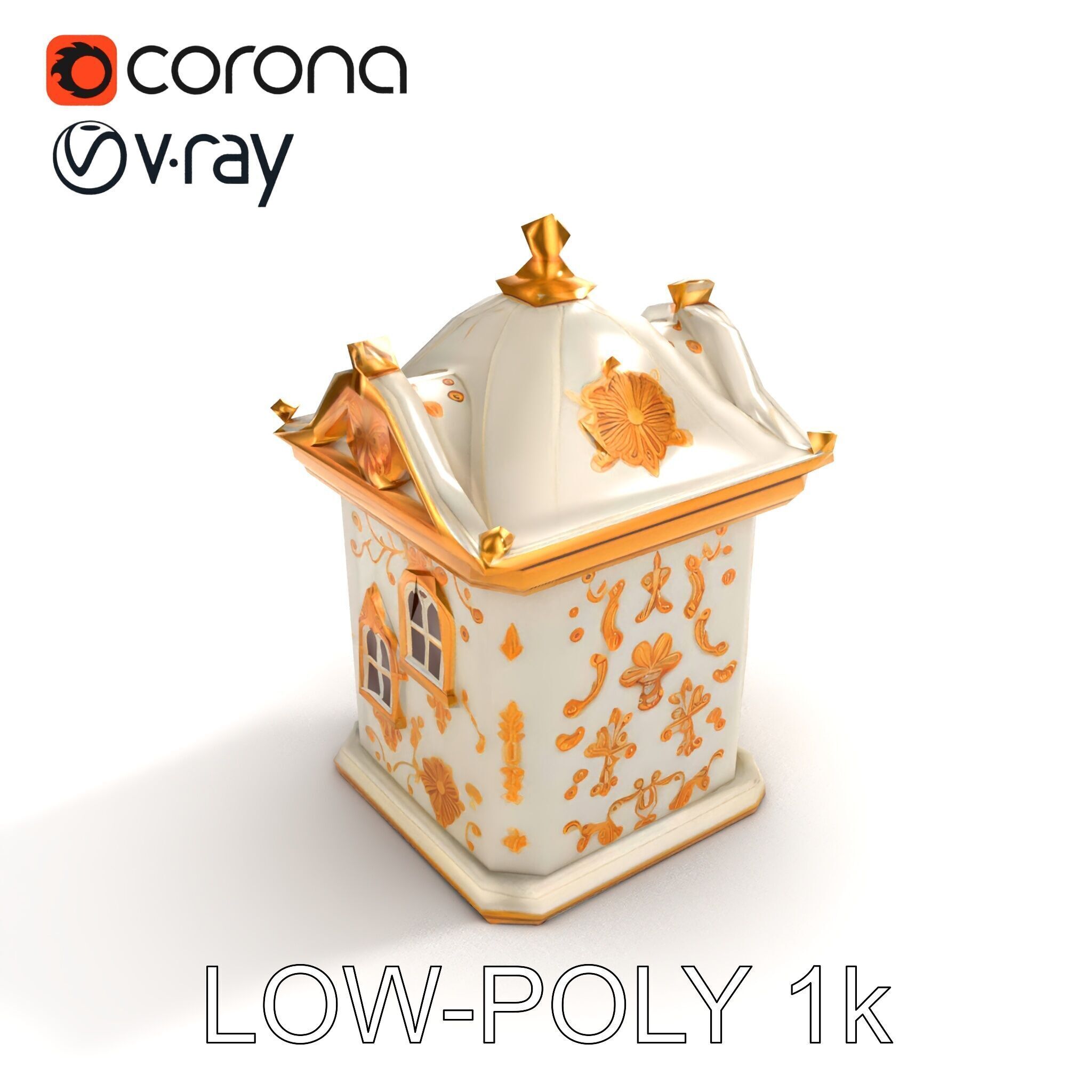 Italian Candle House Luxurious Design model pack Low-poly 3D model_9