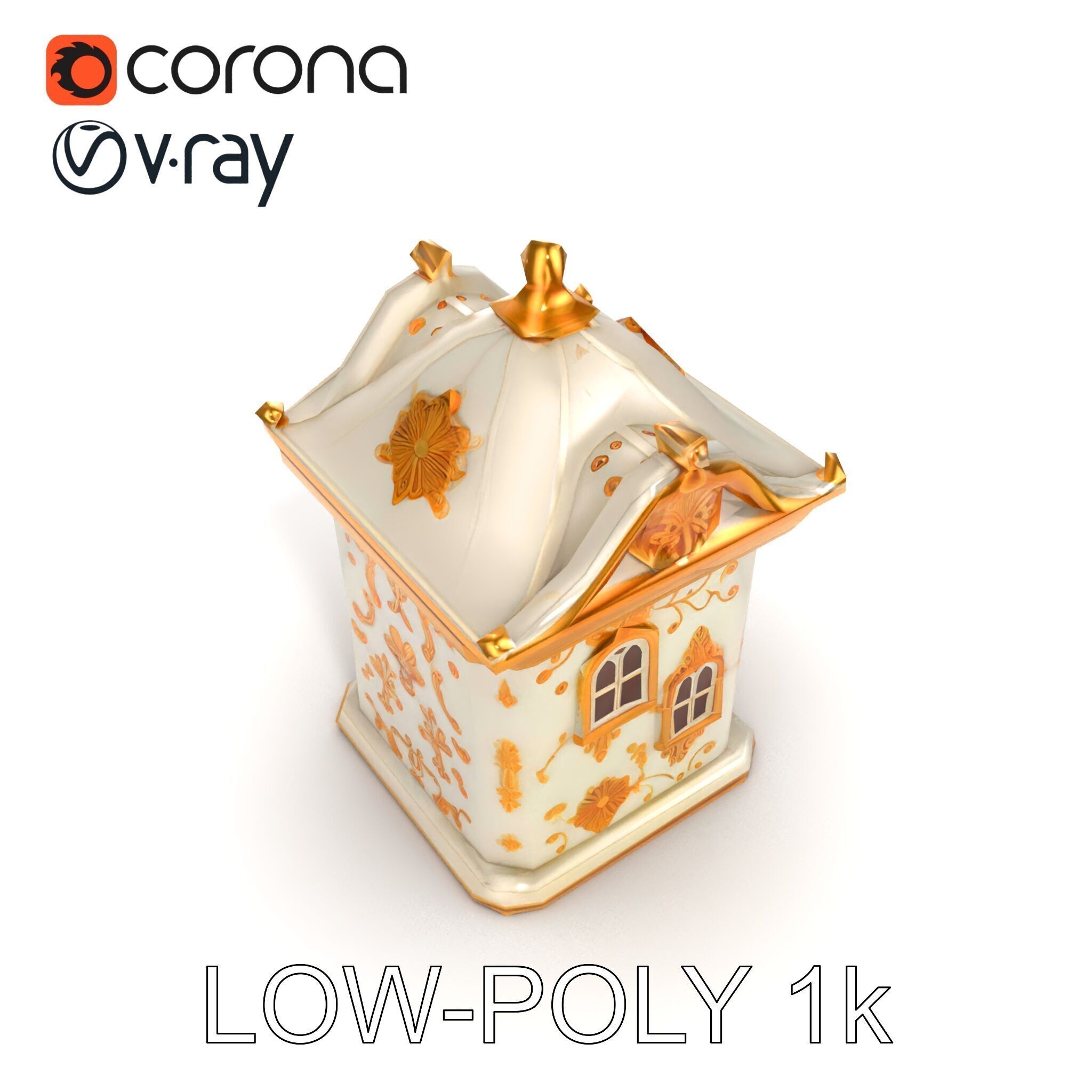 Italian Candle House Luxurious Design model pack Low-poly 3D model_14