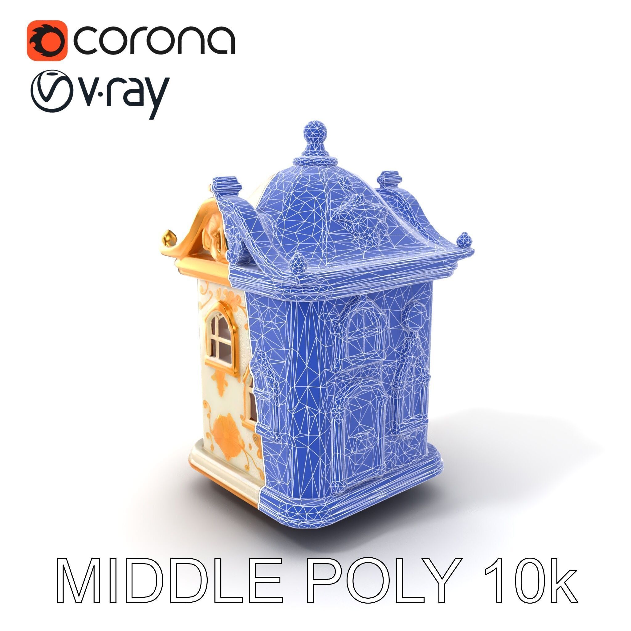 Italian Candle House Luxurious Design model pack Low-poly 3D model_6