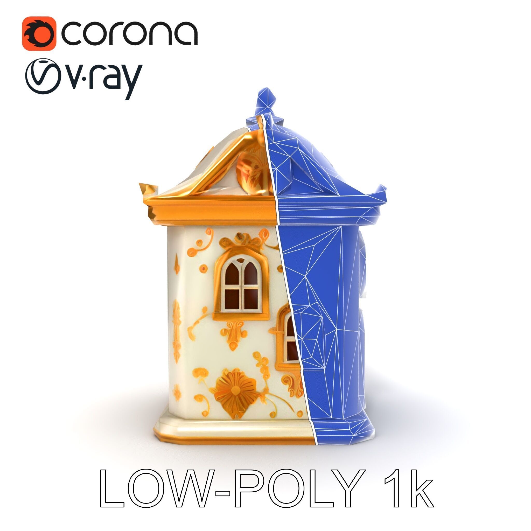 Italian Candle House Luxurious Design model pack Low-poly 3D model_22