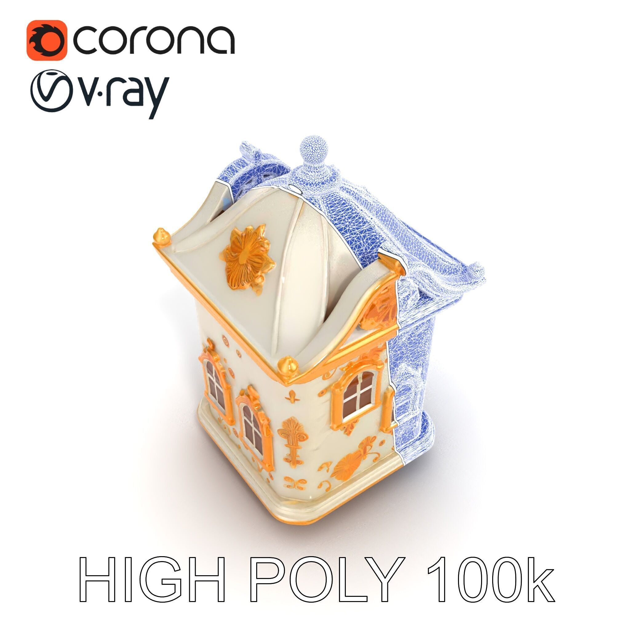 Italian Candle House Luxurious Design model pack Low-poly 3D model_23