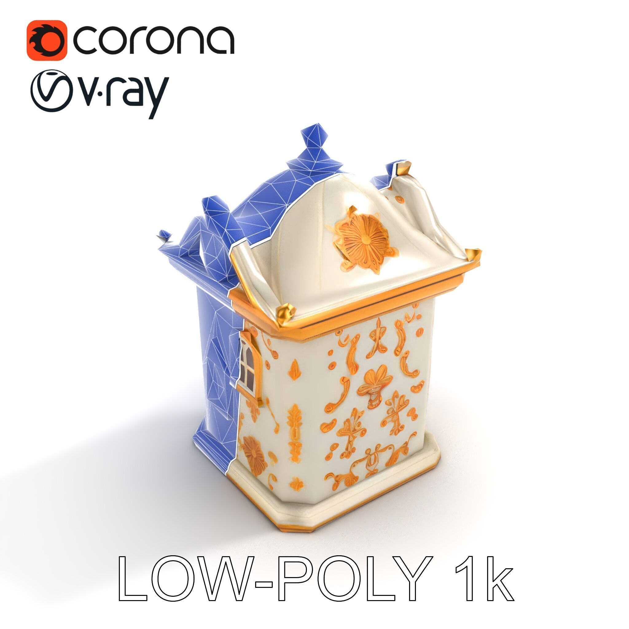 Italian Candle House Luxurious Design model pack Low-poly 3D model_12