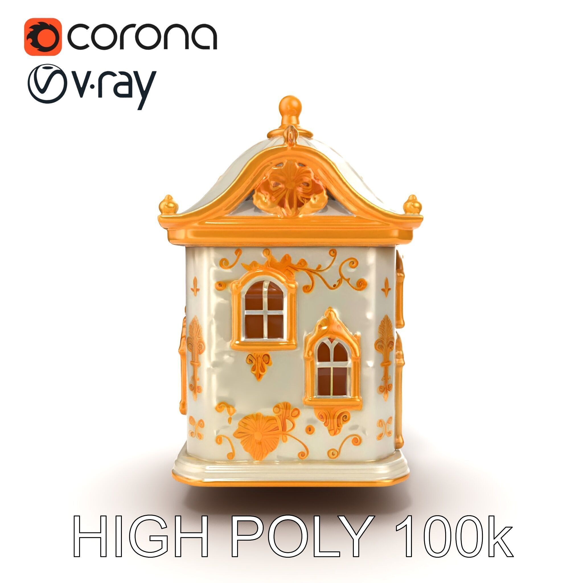Italian Candle House Luxurious Design model pack Low-poly 3D model_18