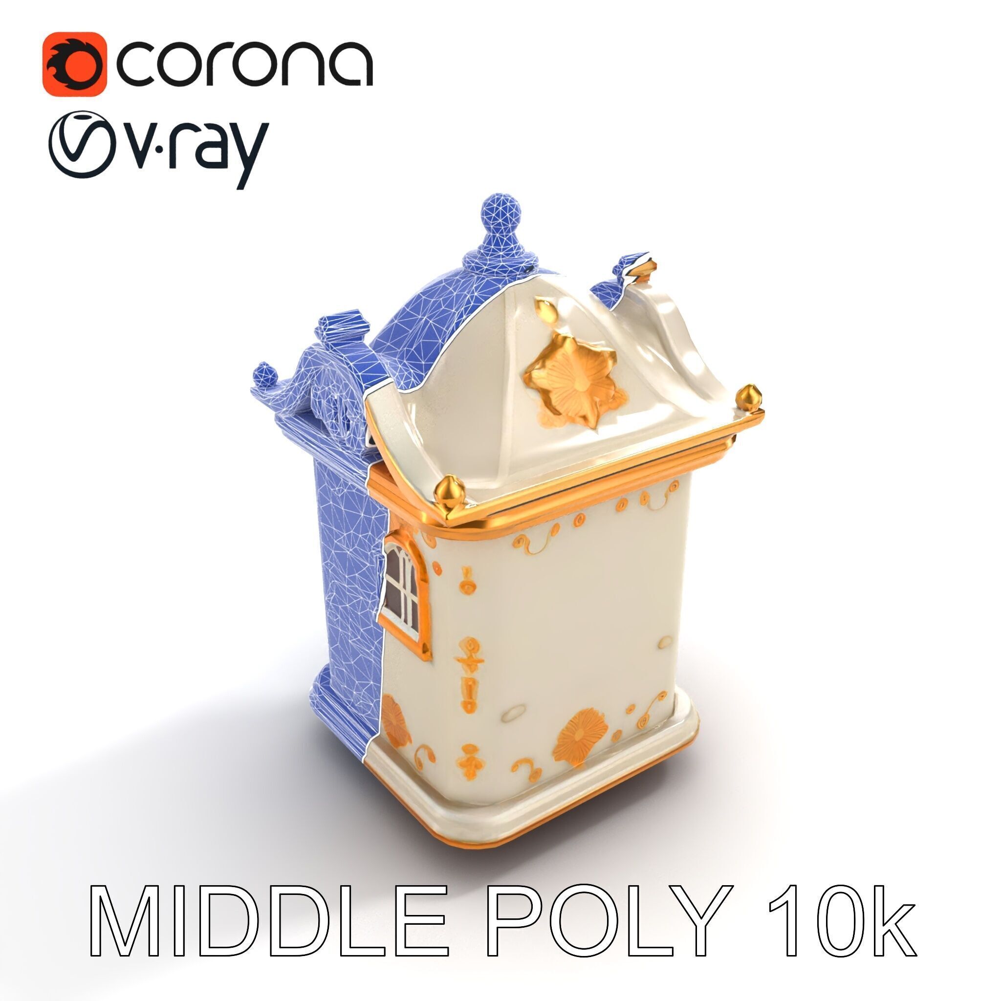 Italian Candle House Luxurious Design model pack Low-poly 3D model_11