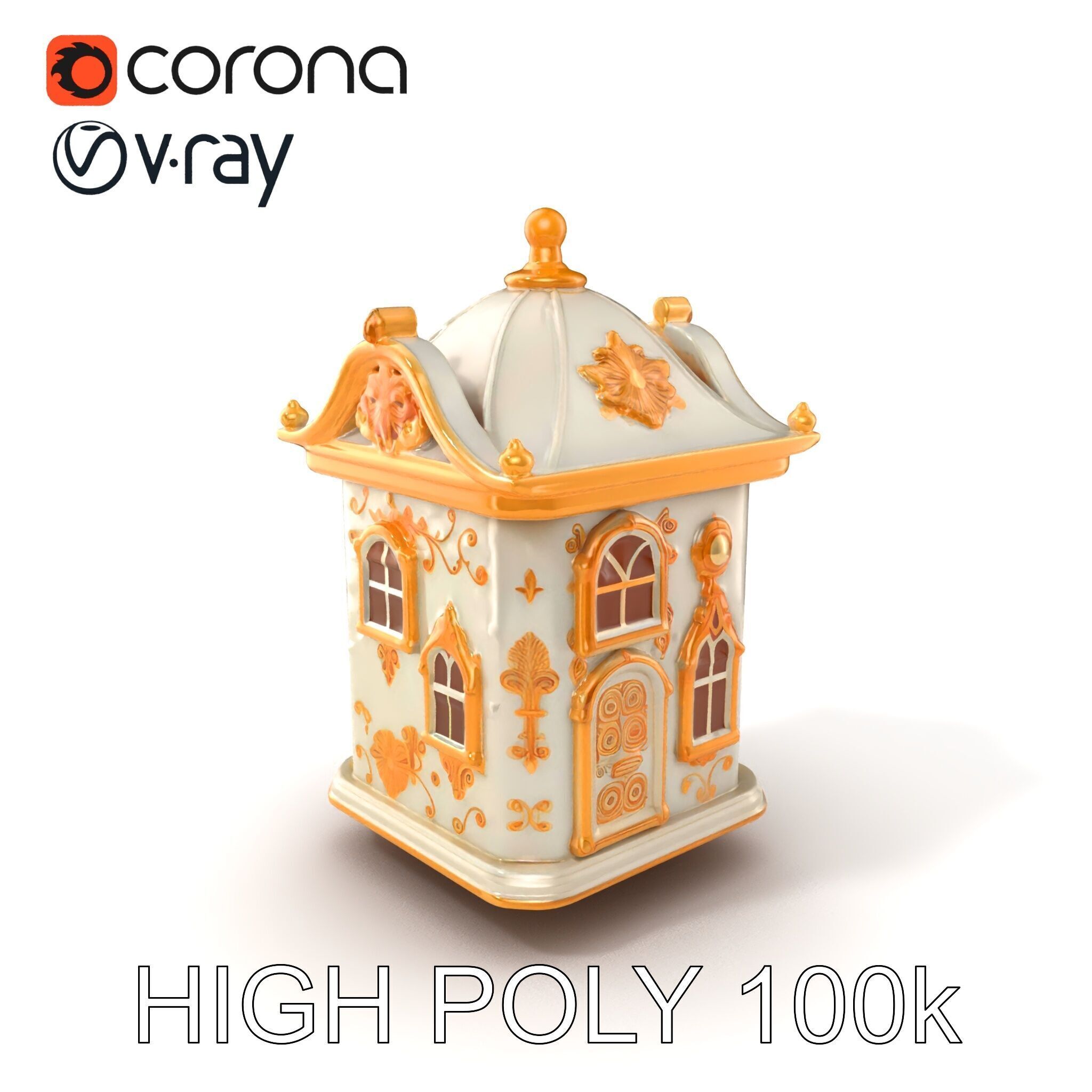 Italian Candle House Luxurious Design model pack Low-poly 3D model_2