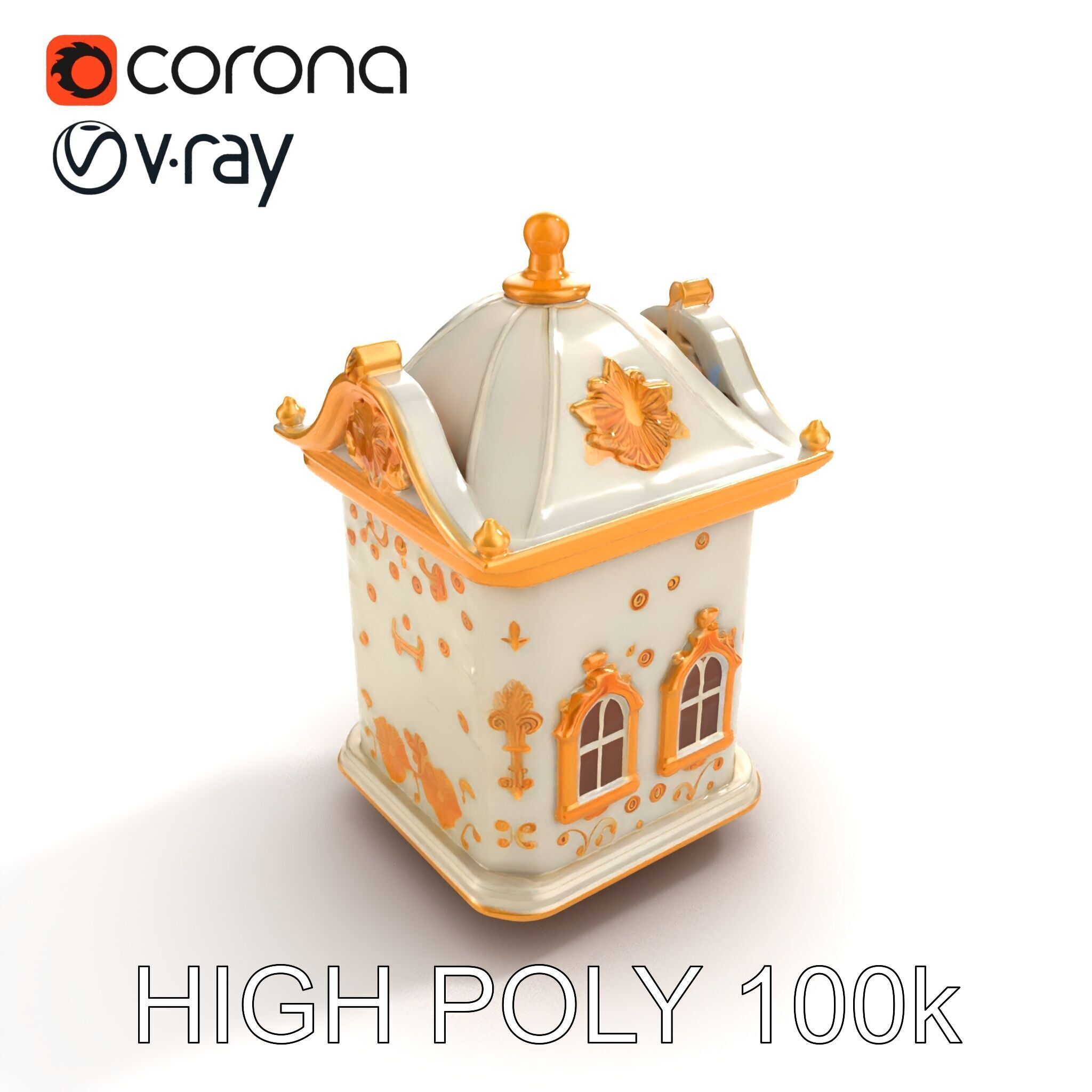 Italian Candle House Luxurious Design model pack Low-poly 3D model_30