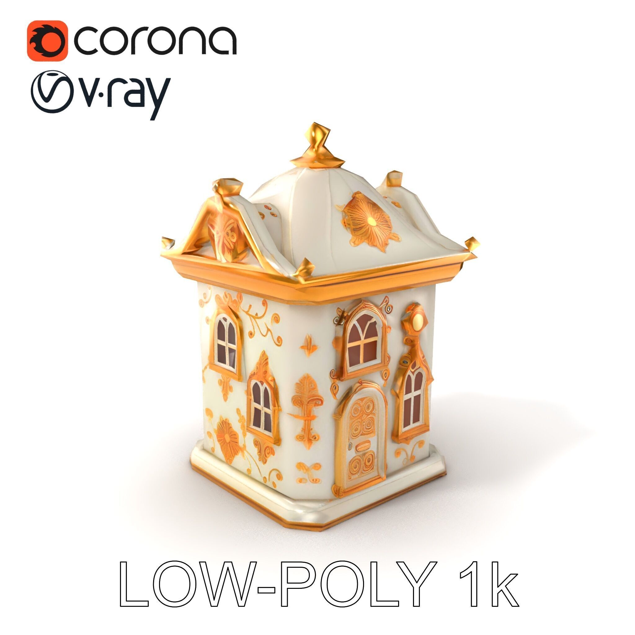 Italian Candle House Luxurious Design model pack Low-poly 3D model_5