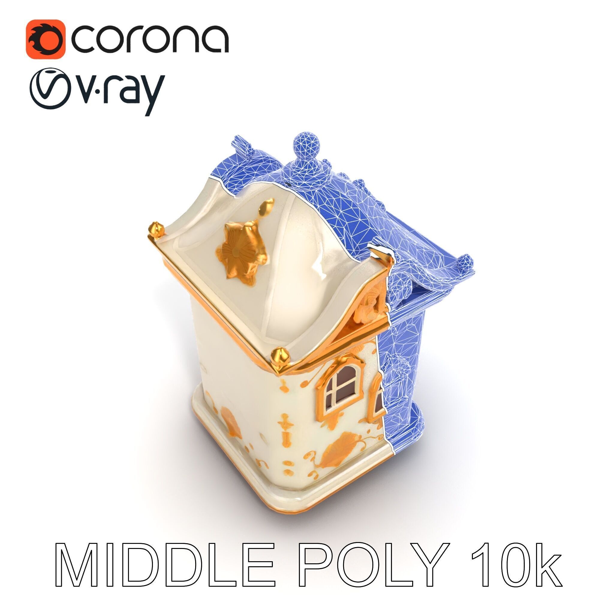 Italian Candle House Luxurious Design model pack Low-poly 3D model_13