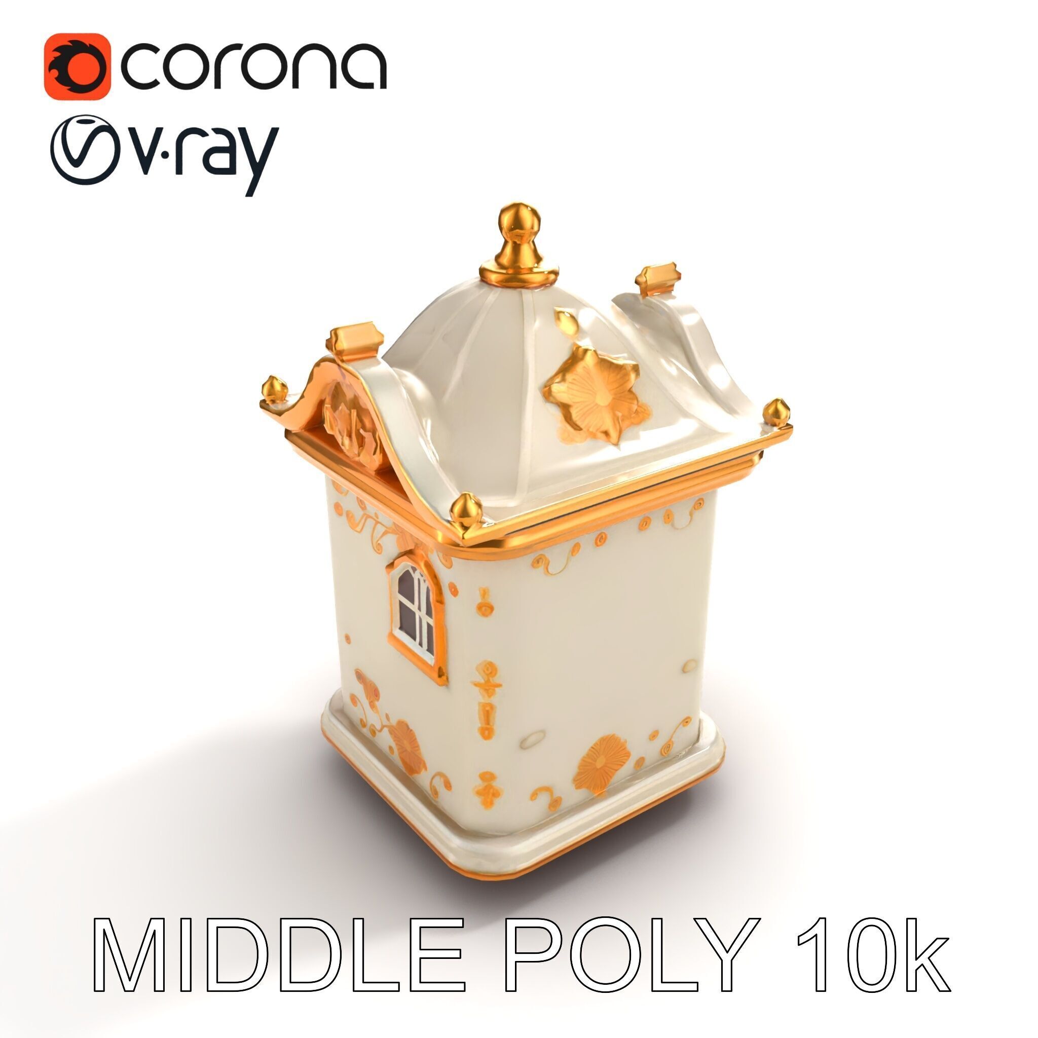 Italian Candle House Luxurious Design model pack Low-poly 3D model_8