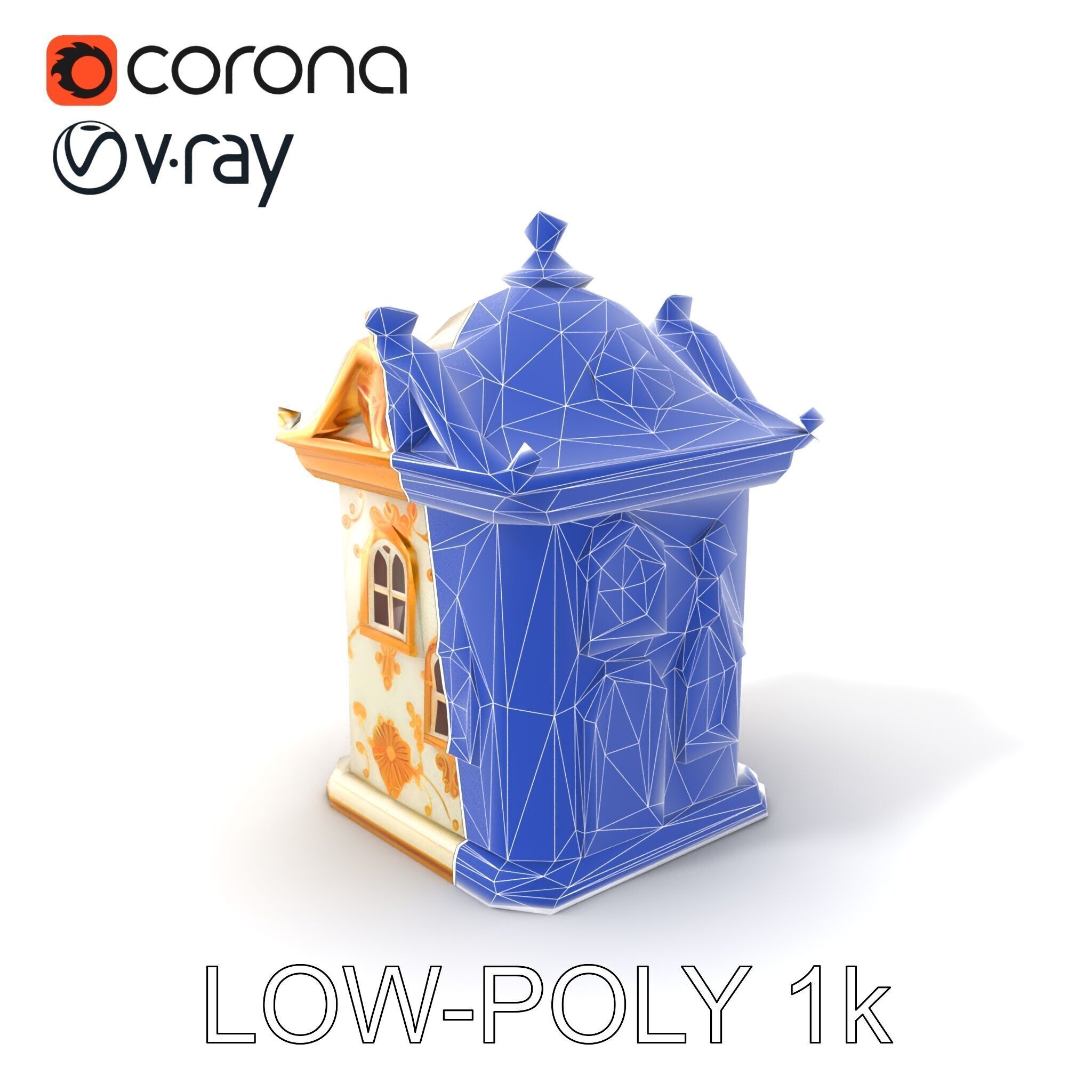 Italian Candle House Luxurious Design model pack Low-poly 3D model_7