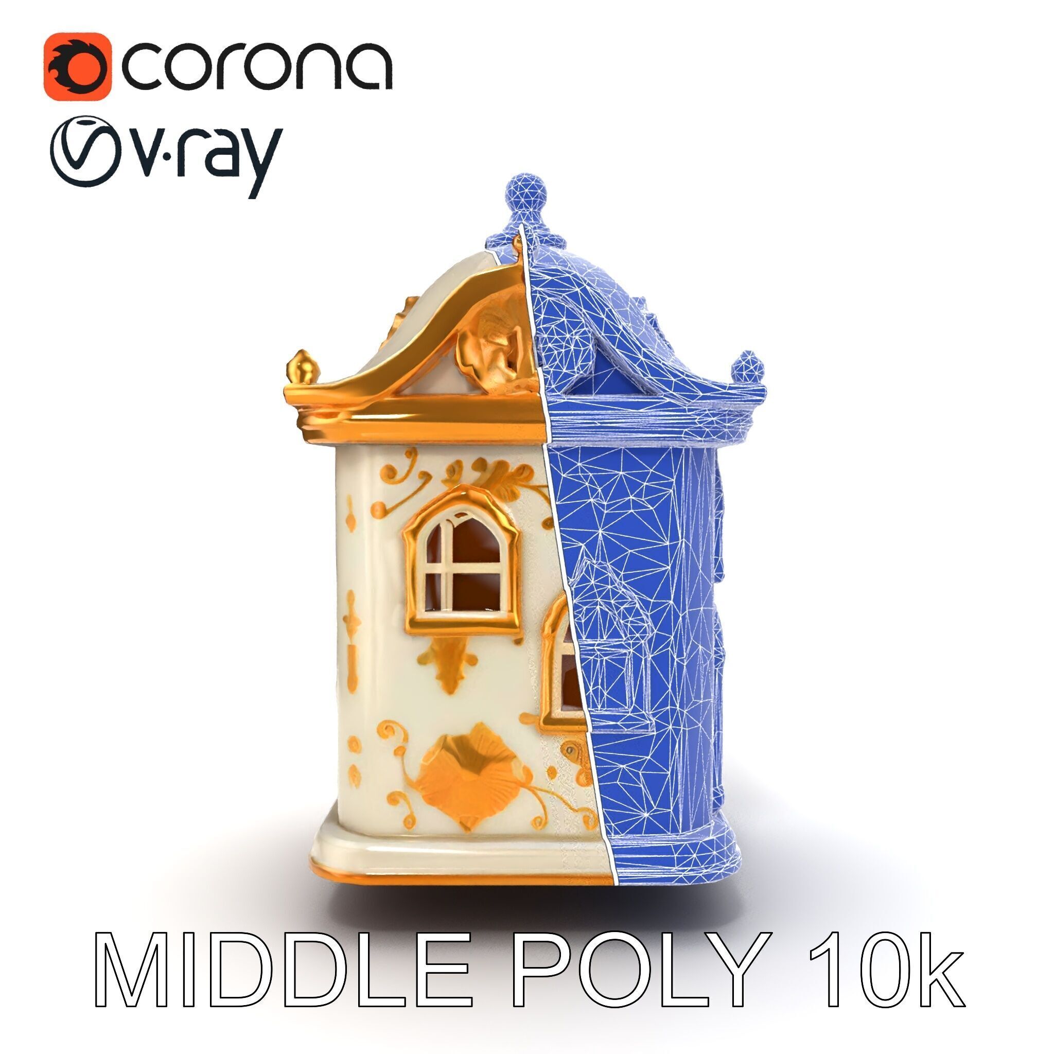 Italian Candle House Luxurious Design model pack Low-poly 3D model_17