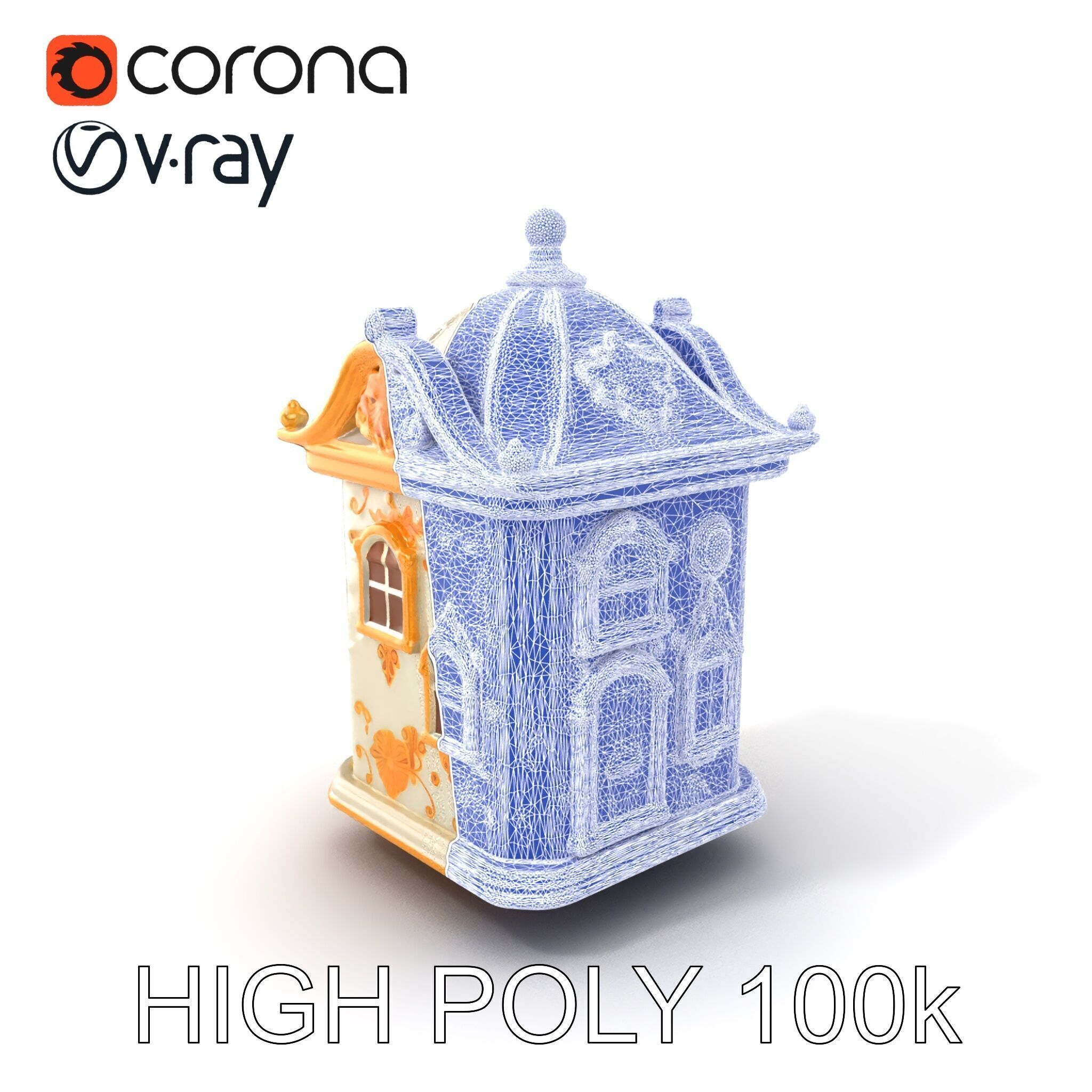 Italian Candle House Luxurious Design model pack Low-poly 3D model_10