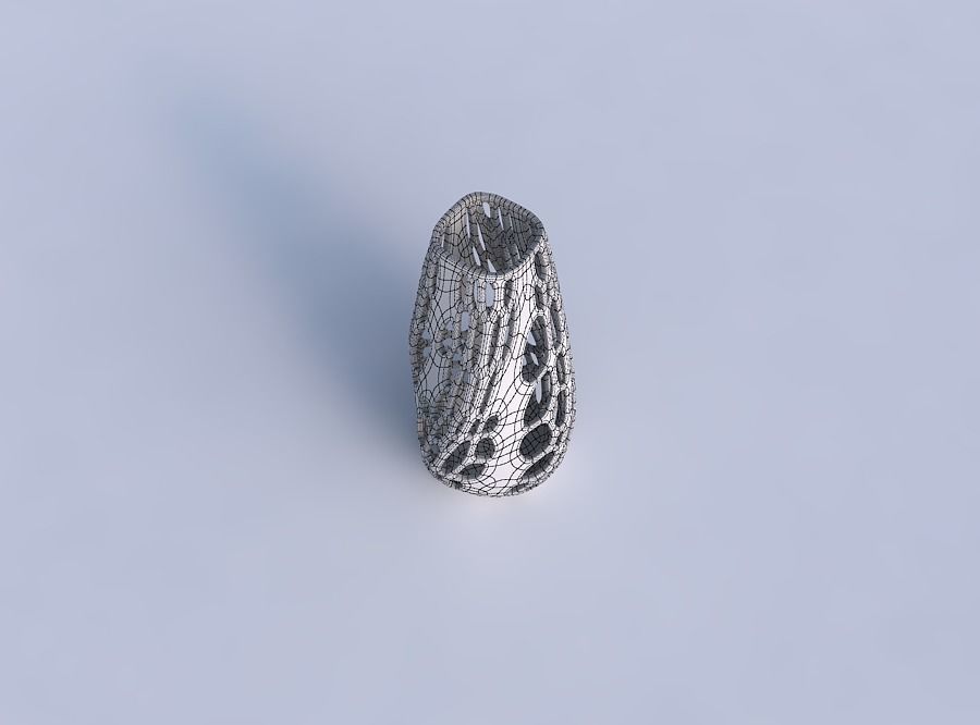 Bottom wide vase helix with organic lattice with solid sides 3D print model_6