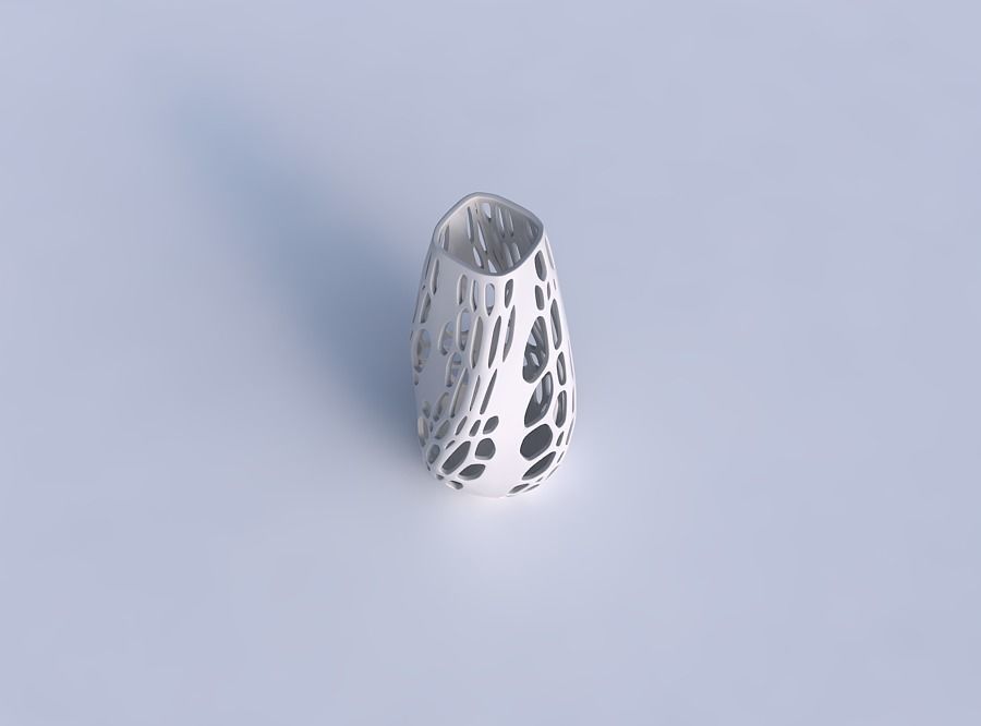 Bottom wide vase helix with organic lattice with solid sides 3D print model_1