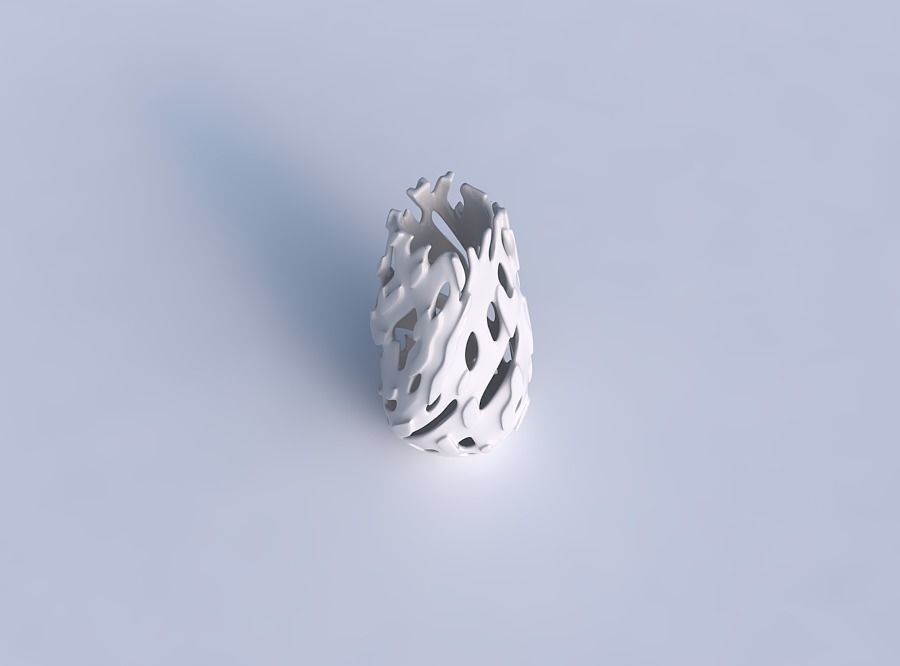 Bottom wide vase helix with smooth cuts and bulges 3D print model_1