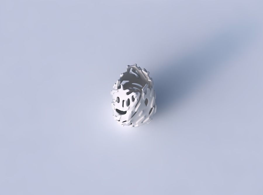 Bottom wide vase helix with smooth cuts and bulges 3D print model_2